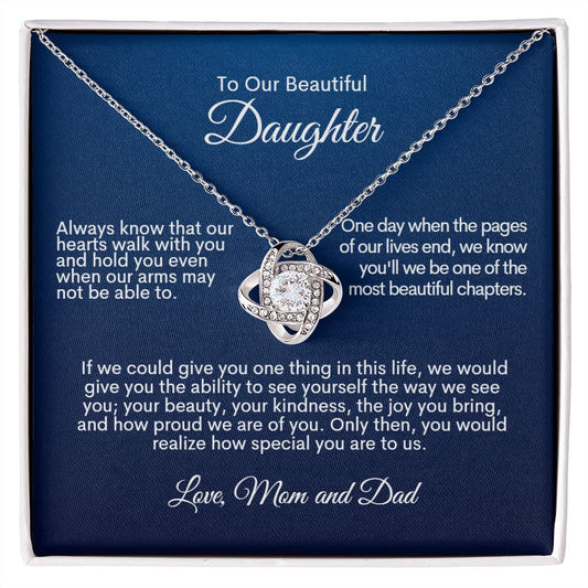 Daughter | Beautiful Chapter Love Knot  Necklace