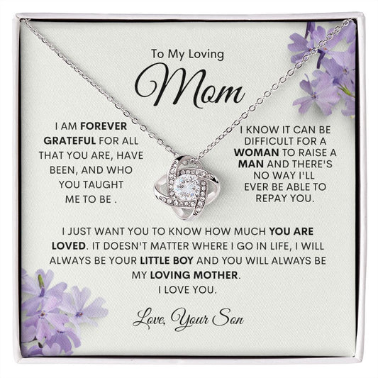 Mom | Son | Grateful Love Knot Necklace