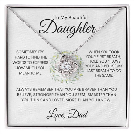 Daughter | Dad | Last Breath Love Knot Necklace