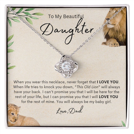 Daughter | Dad | Lion Love Knot Necklace