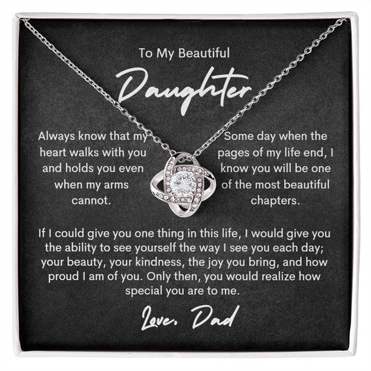 Daughter | Dad | Beautiful Chapter Love Knot Necklace