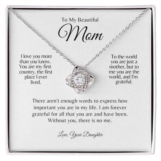 Mom | Daughter | Home Love Knot Necklace