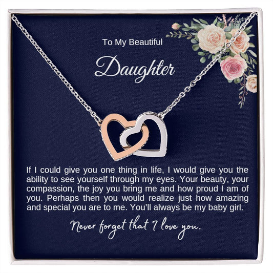 My Daughter | Beauty Interlocking Hearts Necklace