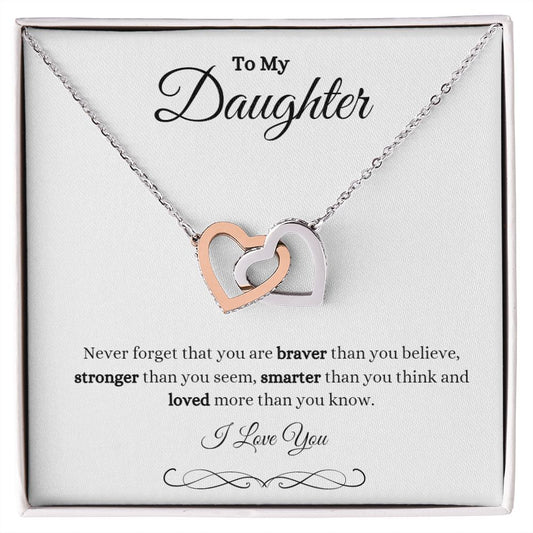 Daughter | Brave | Interlocking Hearts