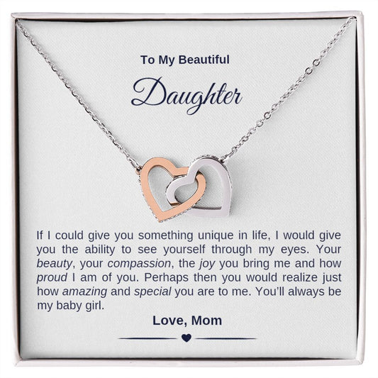 To Daughter From Mom | Special Interlocking Heart Necklace
