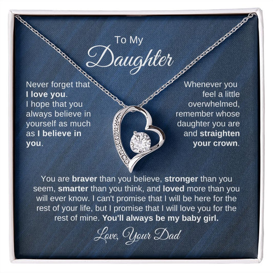 Daughter | Dad | Braver Stronger Forever Necklace