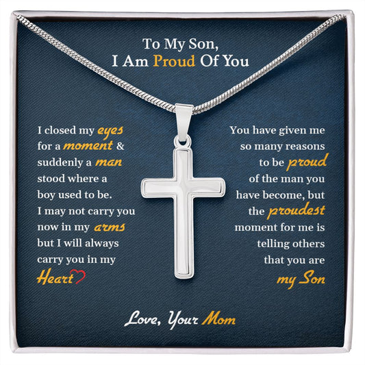 My Son |Proud Stainless Steel Cross Necklace